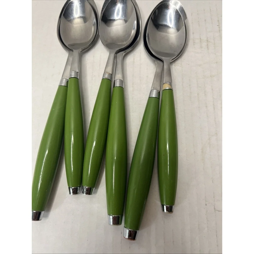 Fiesta Soup Spoons Round Handle Shamrock Green Lot Of 8